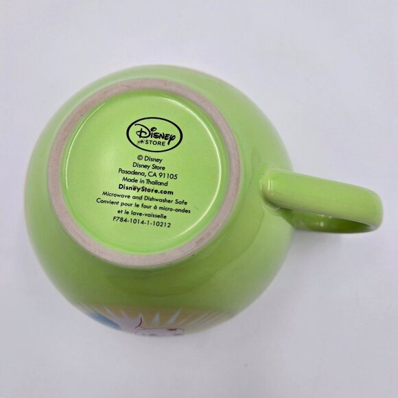 Walt Disney Presents Peter Pan Soup Mug Cereal Bowl Green Large Tinkerbell Read - Picture 11 of 11